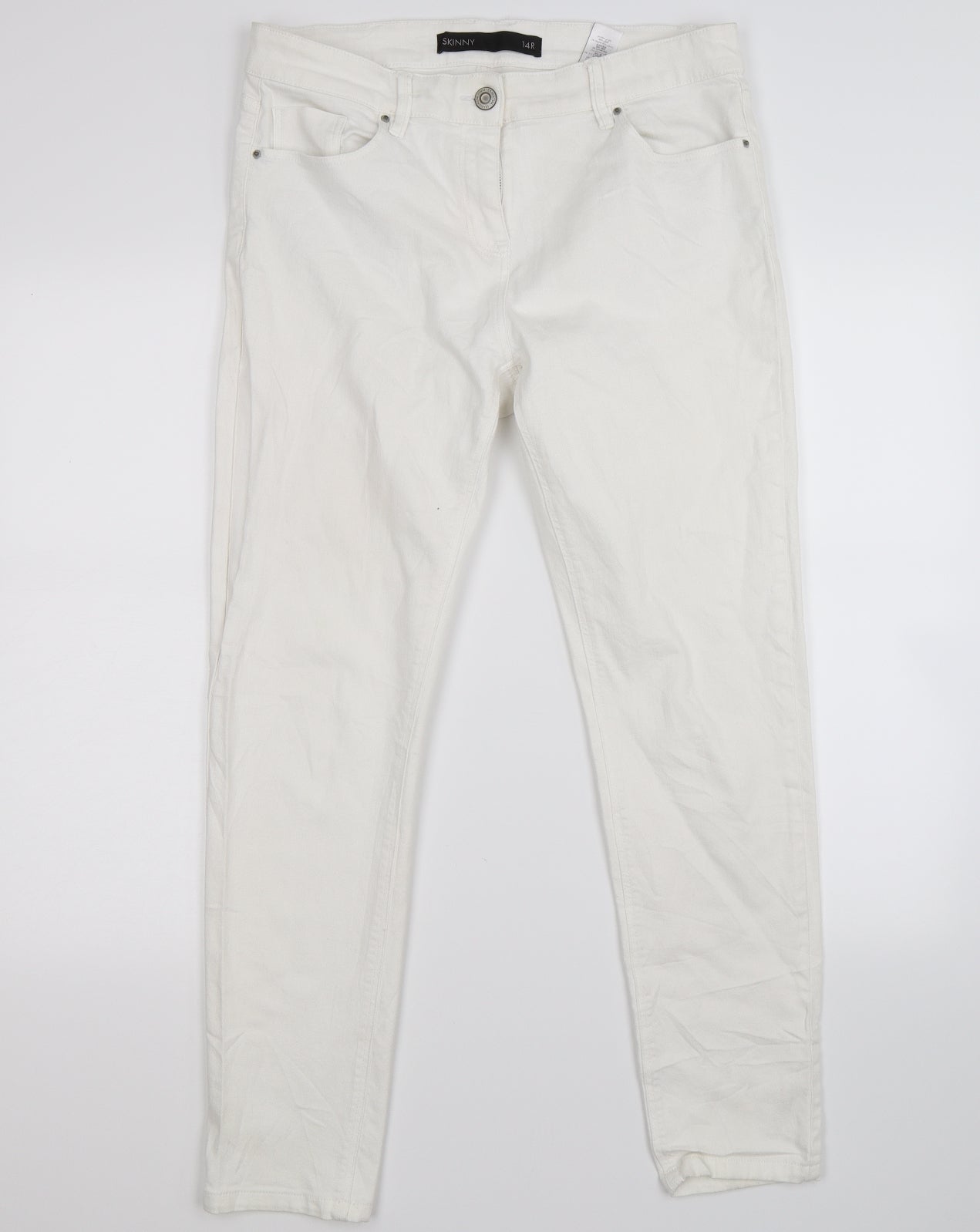 NEXT Womens White  Denim Straight Jeans Size 14 L30 in