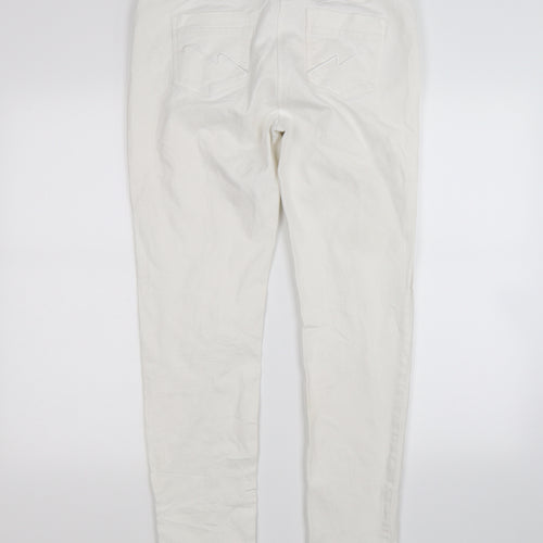 NEXT Womens White  Denim Straight Jeans Size 14 L30 in