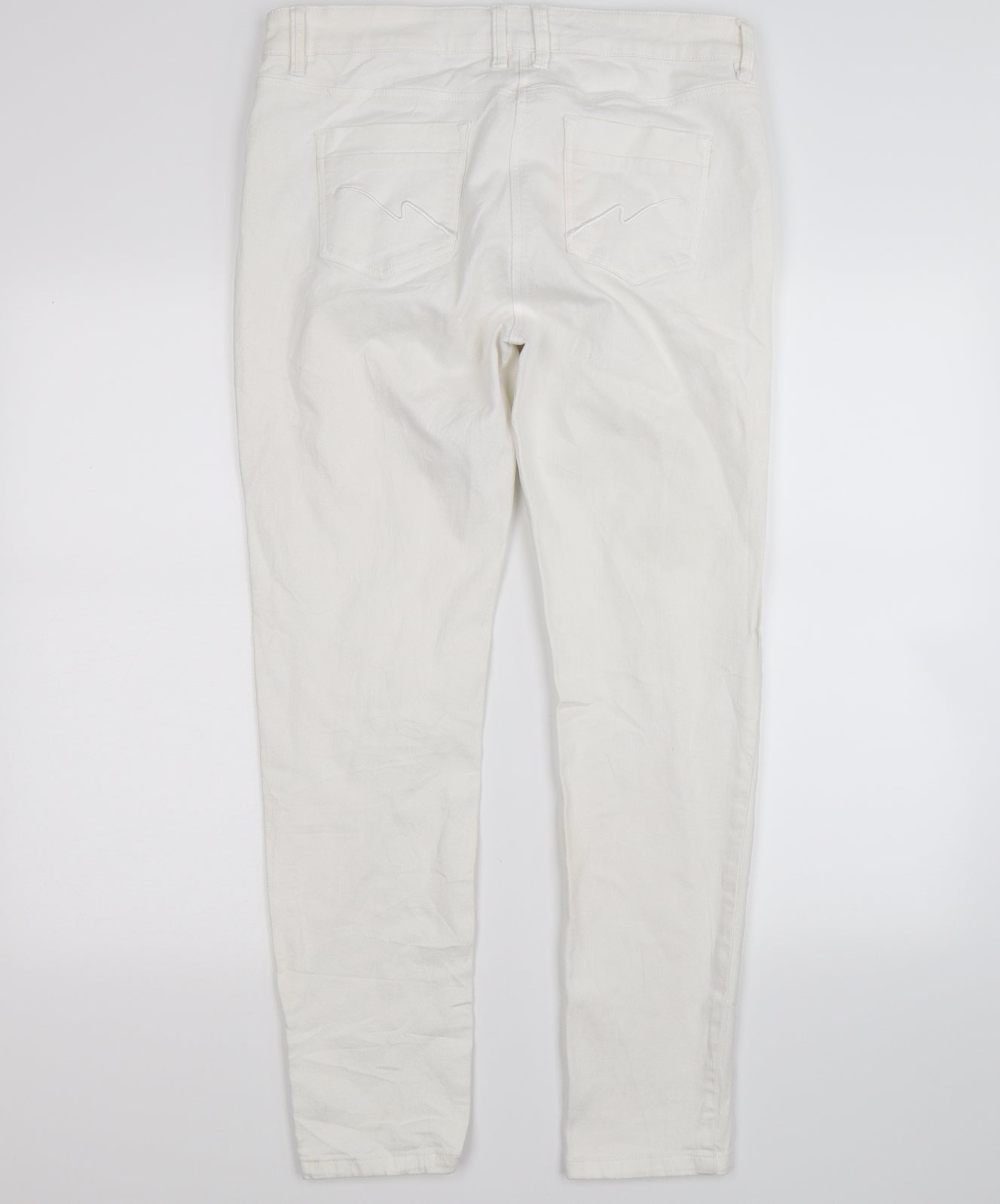 NEXT Womens White  Denim Straight Jeans Size 14 L30 in