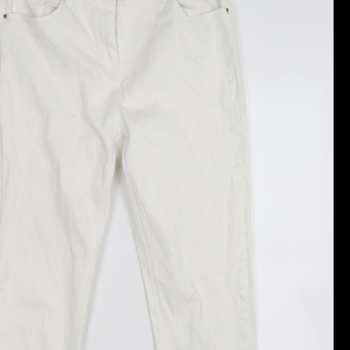 NEXT Womens White  Denim Straight Jeans Size 14 L30 in