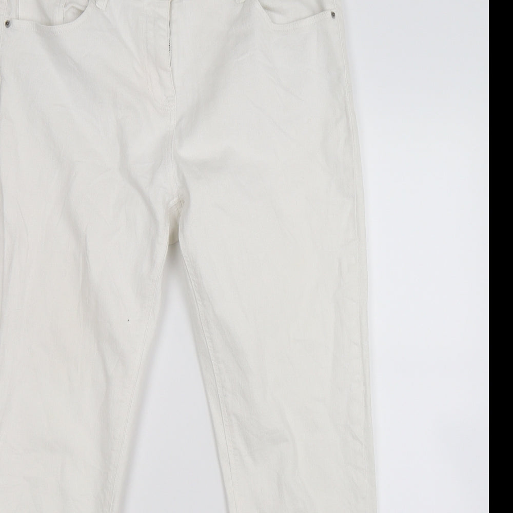 NEXT Womens White  Denim Straight Jeans Size 14 L30 in