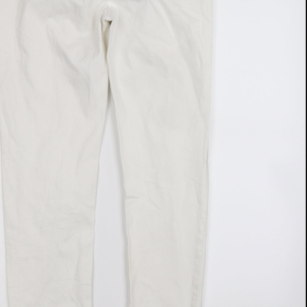 NEXT Womens White  Denim Straight Jeans Size 14 L30 in