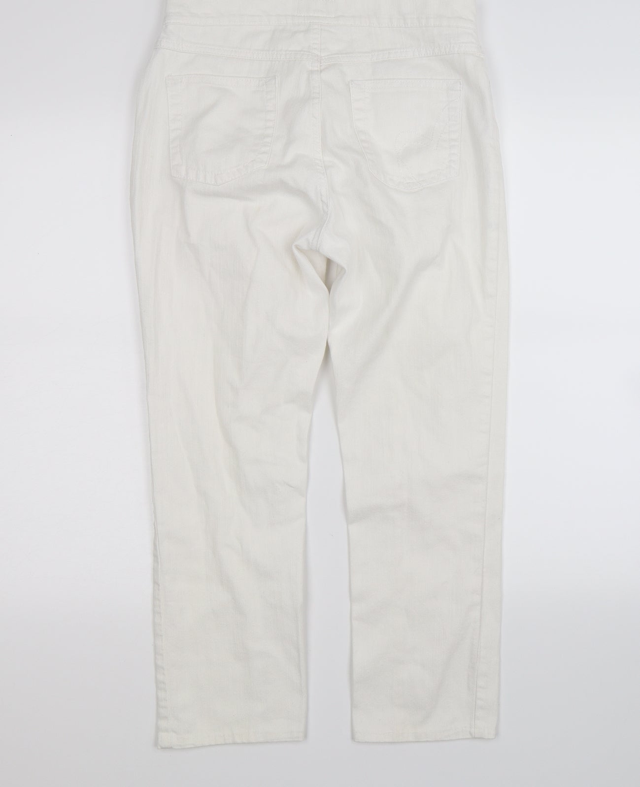 Per Una Womens White  Denim Straight Jeans Size 10 L24 in - short leg