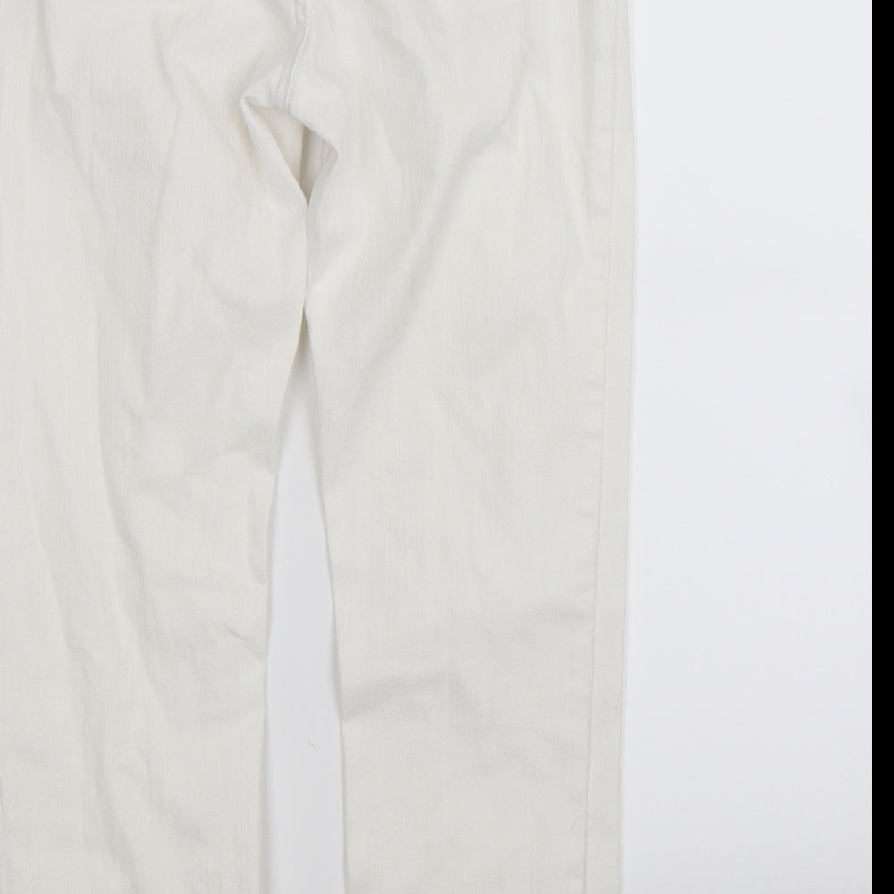Per Una Womens White  Denim Straight Jeans Size 10 L24 in - short leg