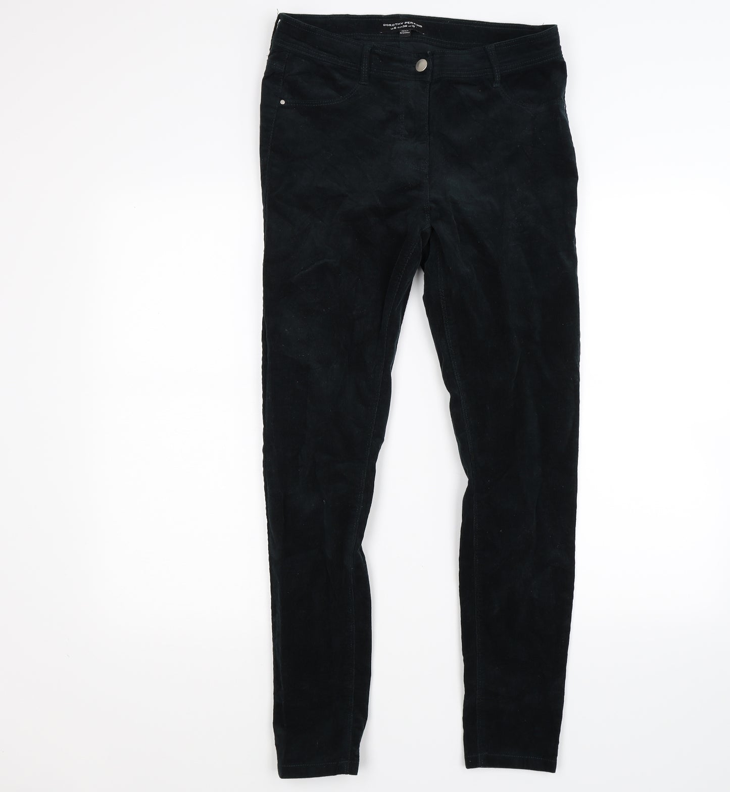 Dorothy Perkins Womens Black Striped Corduroy Skinny Jeans Size 10 L27 in