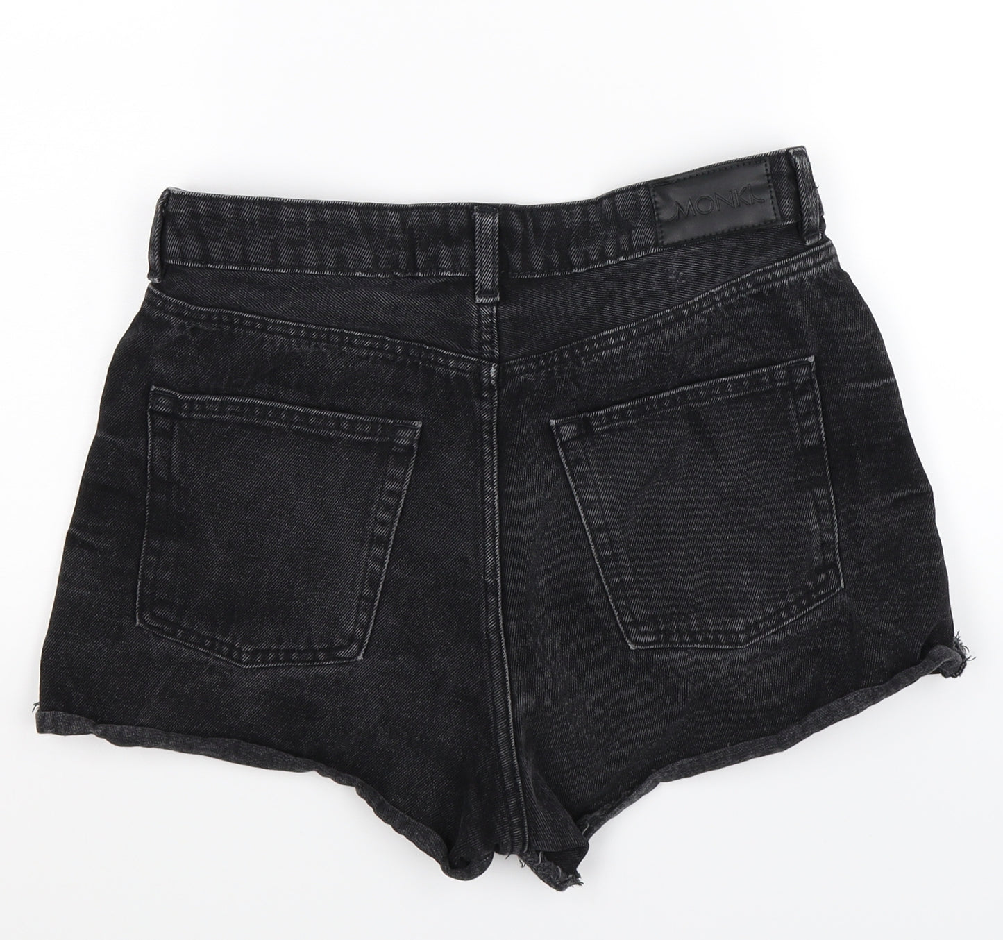 Monki Womens Black  Denim Hot Pants Shorts Size 10