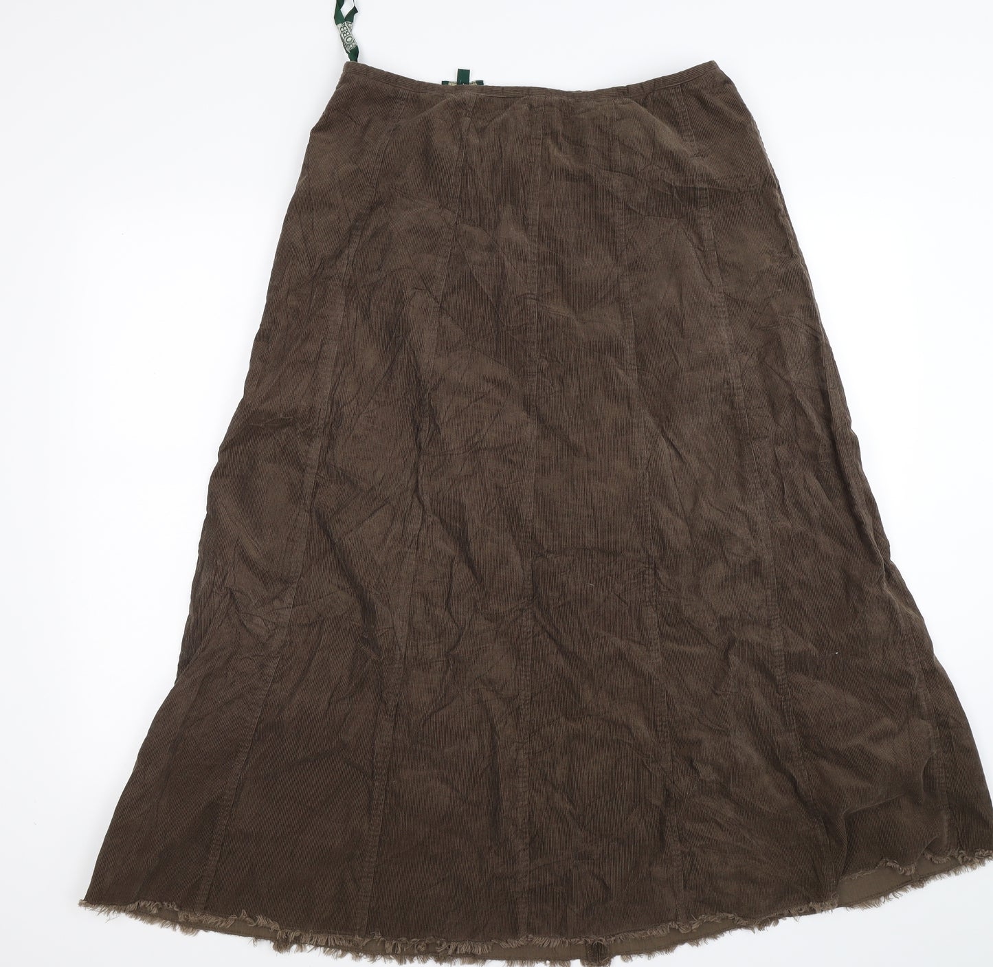 Hobbs Womens Green Striped Corduroy A-Line Skirt Size 14