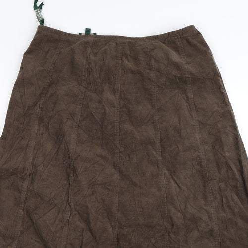 Hobbs Womens Green Striped Corduroy A-Line Skirt Size 14