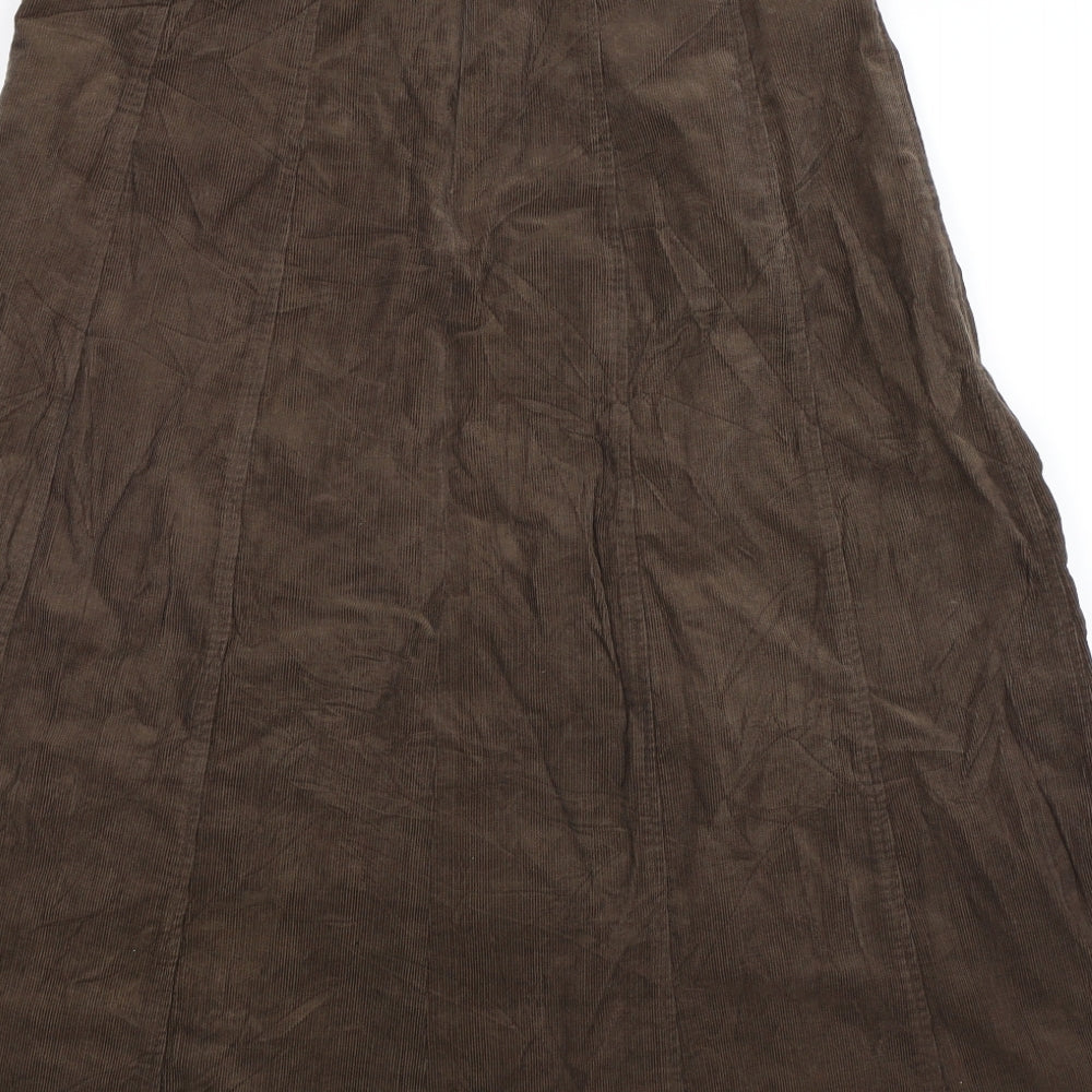 Hobbs Womens Green Striped Corduroy A-Line Skirt Size 14