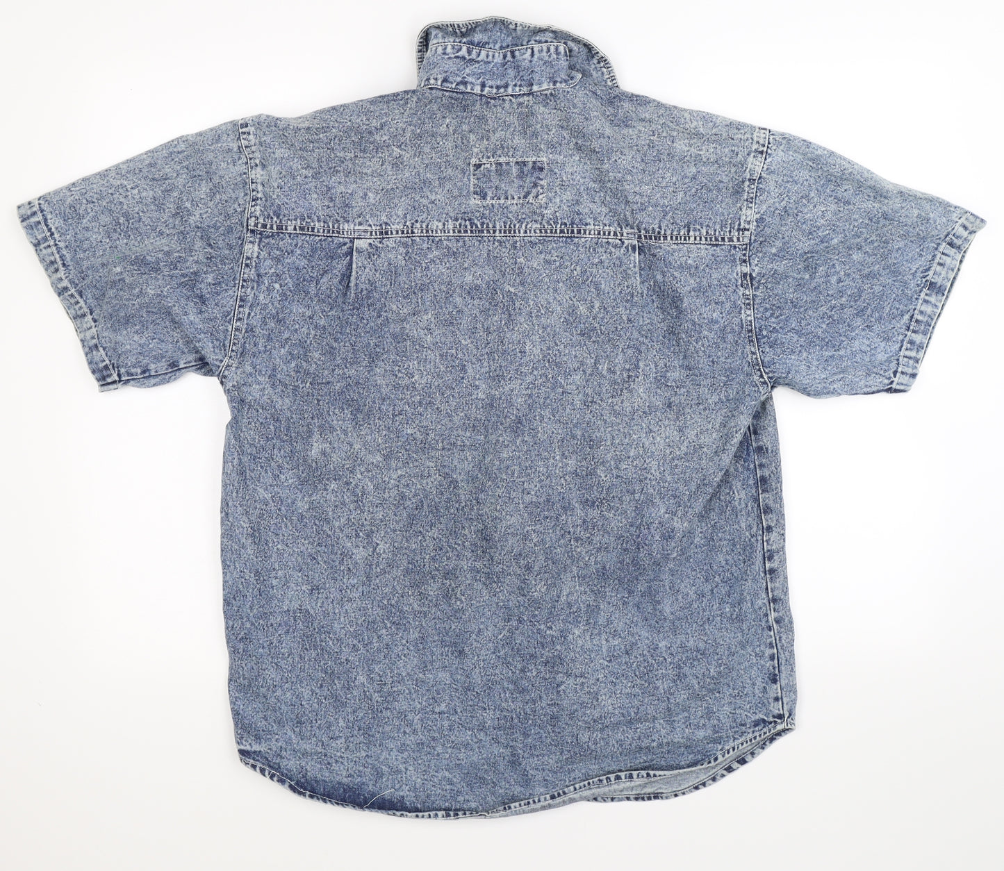 Kongloon Mens Blue  Denim  Button-Up Size M