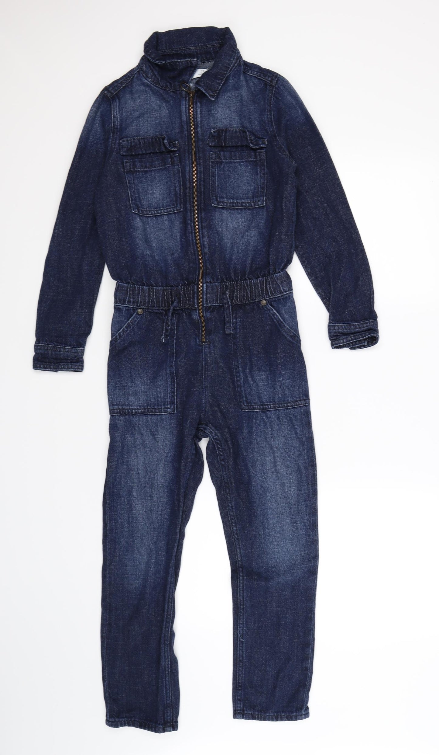 Marks and Spencer Girls Blue  Denim Coverall One-Piece Size 9-10 Years