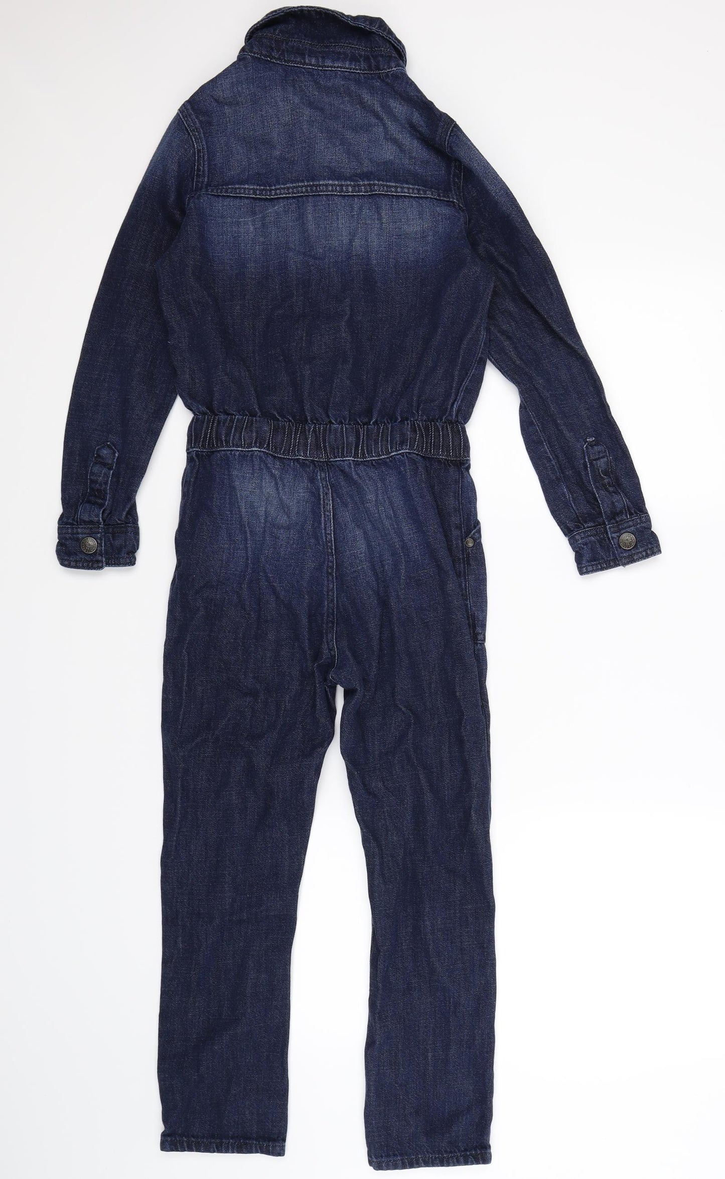 Marks and Spencer Girls Blue  Denim Coverall One-Piece Size 9-10 Years