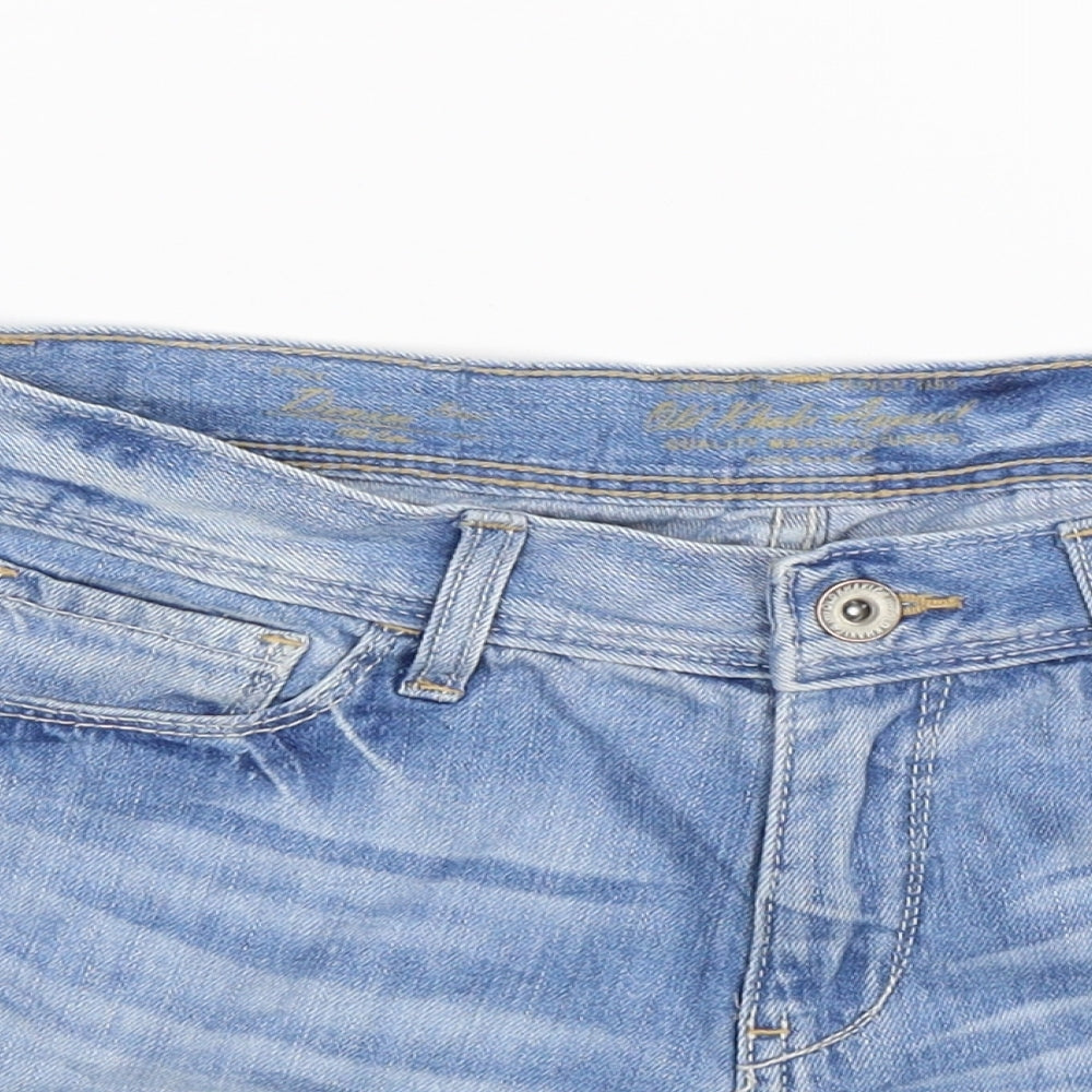 Old Khaki Womens Blue  Denim Hot Pants Shorts Size 10