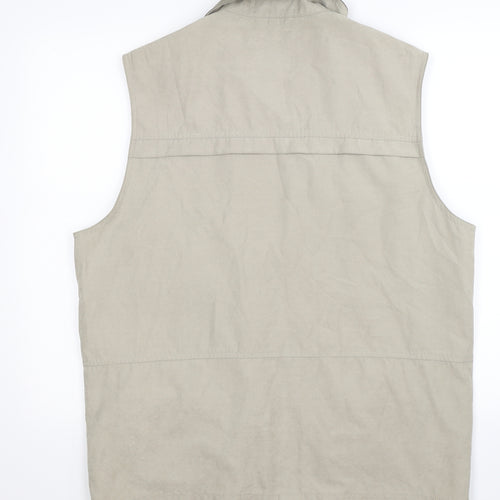 Miani Mens Beige  Velvet Gilet Coat Size M