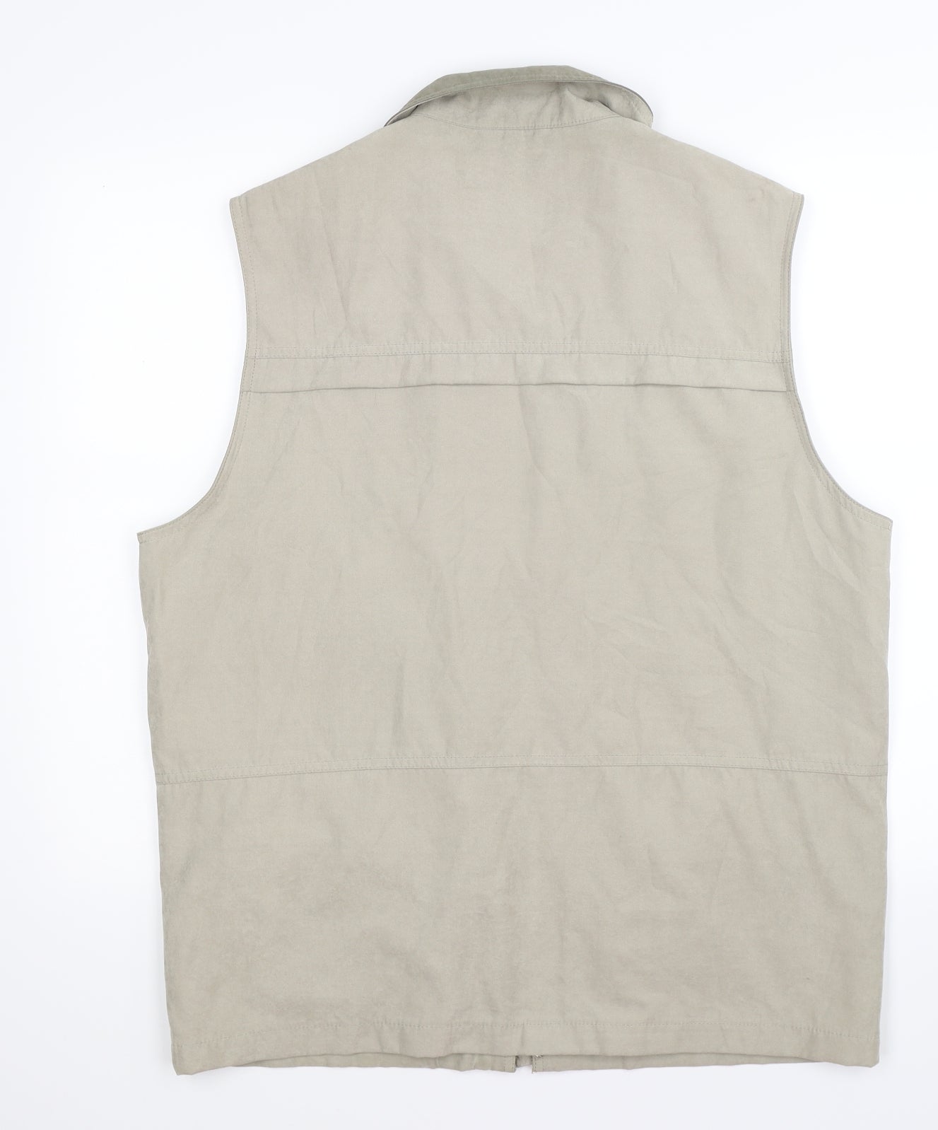 Miani Mens Beige  Velvet Gilet Coat Size M