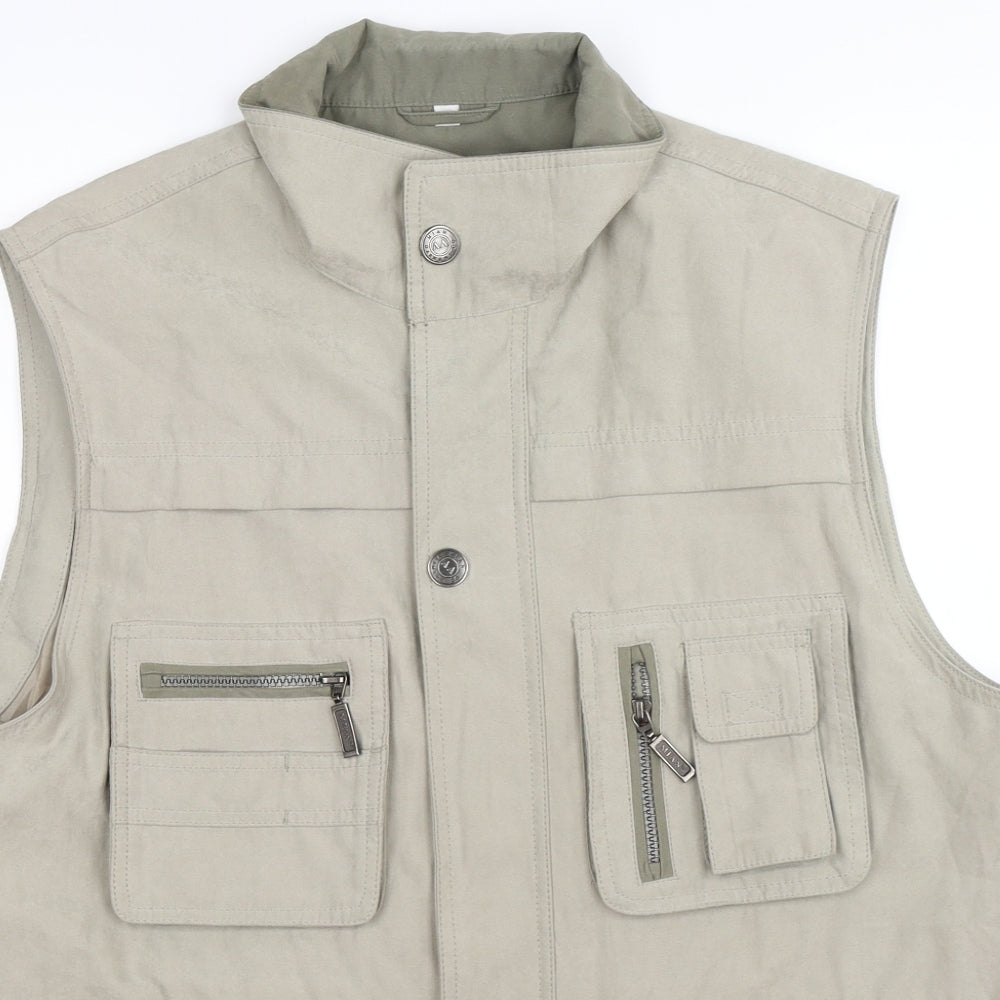 Miani Mens Beige  Velvet Gilet Coat Size M
