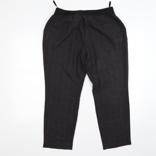 Bonmarché Womens Grey Check  Trousers  Size 16 L26 in