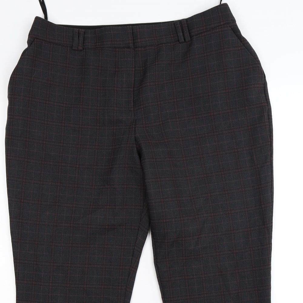 Bonmarché Womens Grey Check  Trousers  Size 16 L26 in