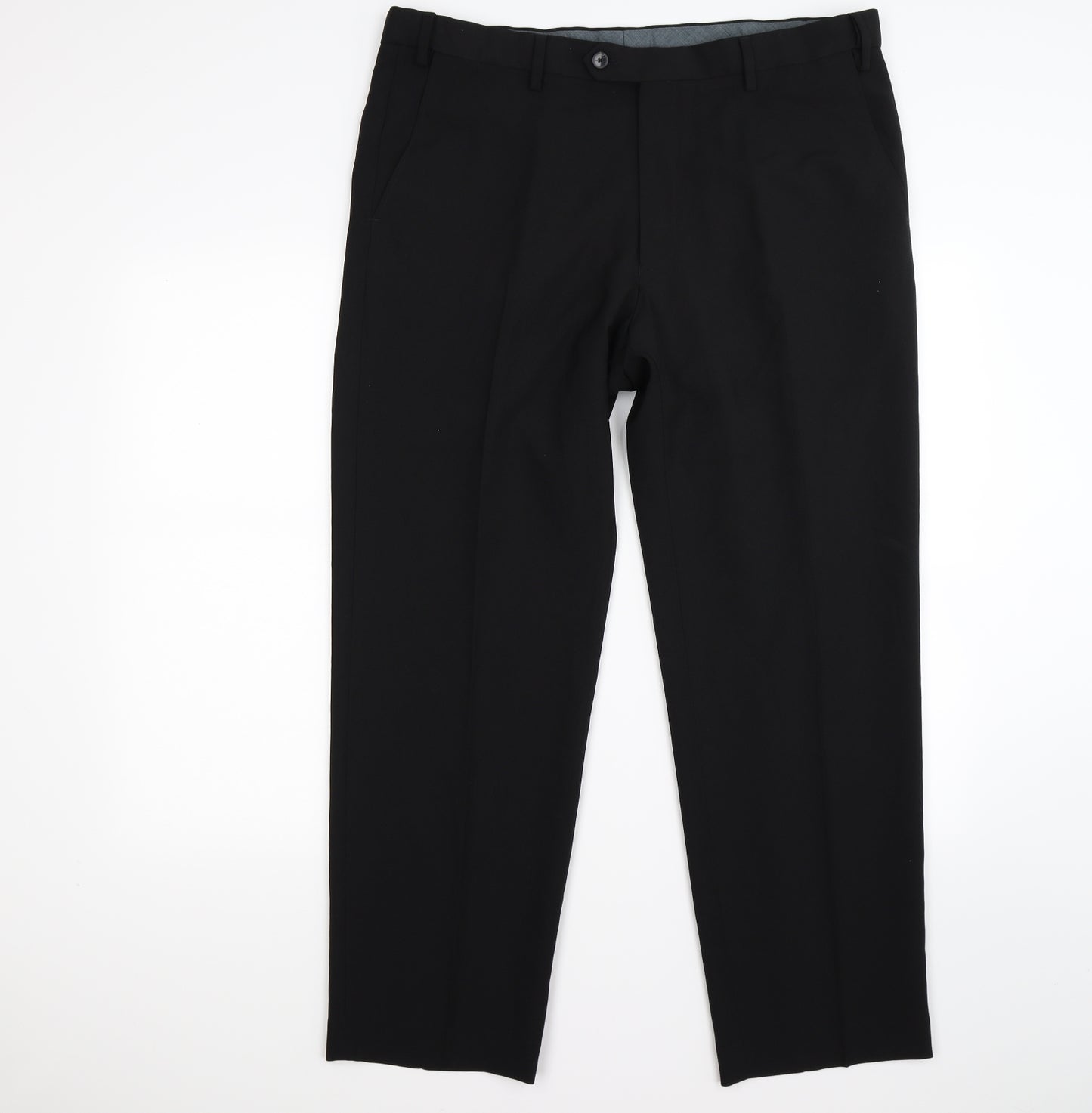 Marks and Spencer Mens Black   Dress Pants Trousers Size 36 L29 in - crease resistant. short leg