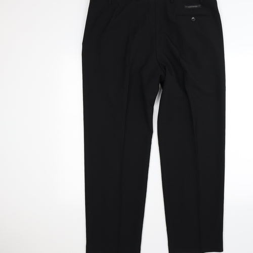 Marks and Spencer Mens Black   Dress Pants Trousers Size 36 L29 in - crease resistant. short leg