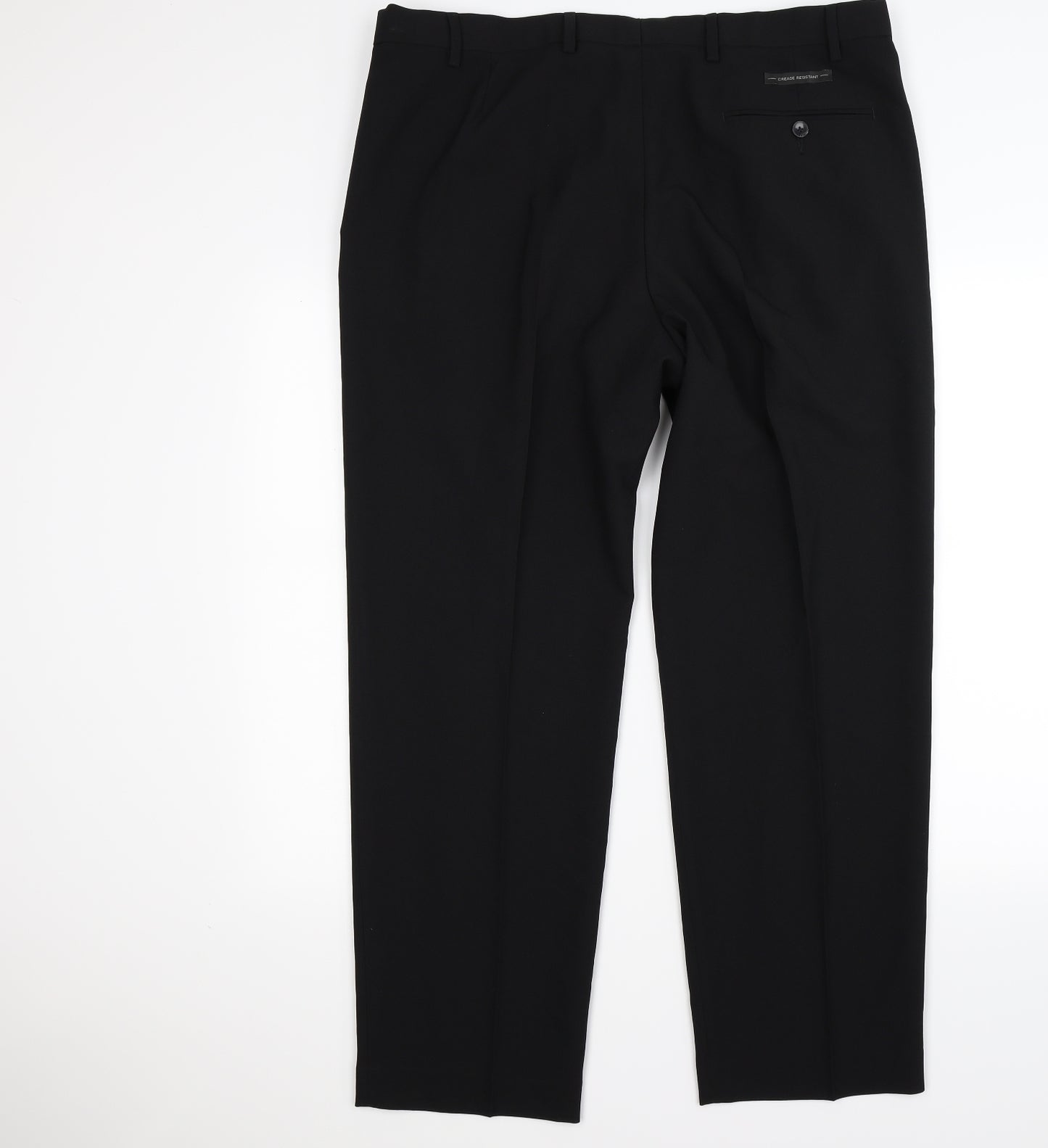 Marks and Spencer Mens Black   Dress Pants Trousers Size 36 L29 in - crease resistant. short leg