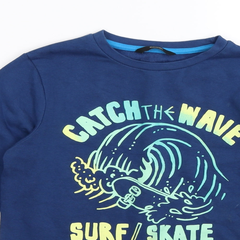 George Boys Blue  Jersey Pullover Sweatshirt Size 9-10 Years  - surf skate
