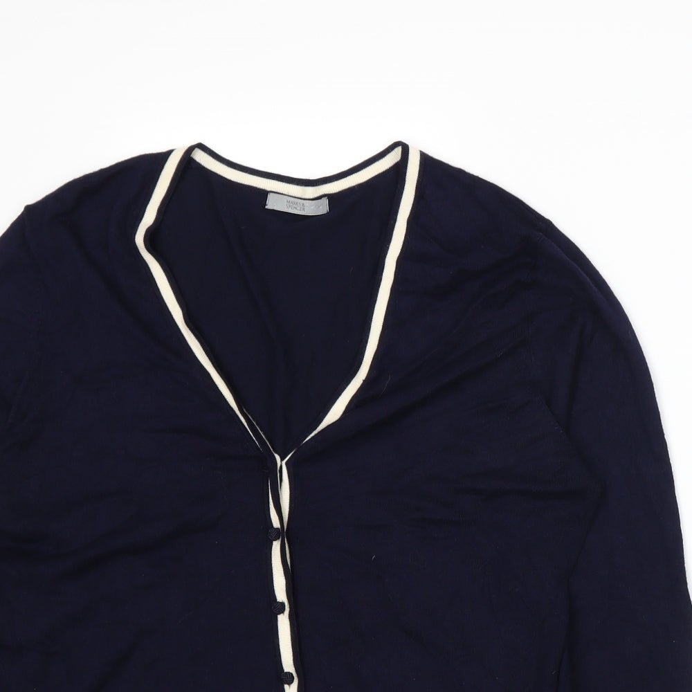 Marks and Spencer Womens Blue   Cardigan Jumper Size 16