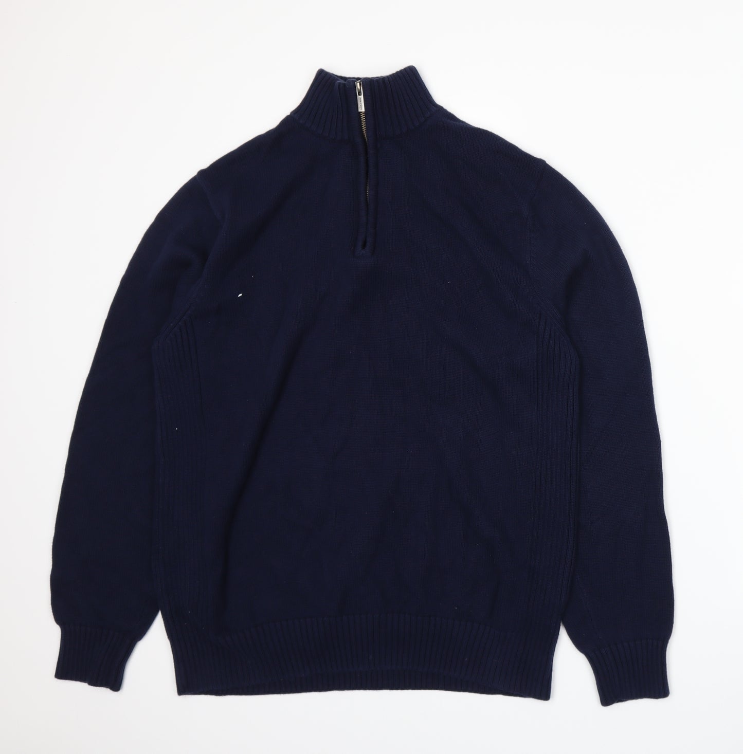 Savile Row Mens Blue  Knit Henley Jumper Size XL
