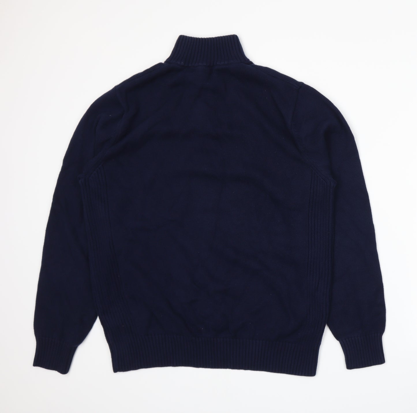 Savile Row Mens Blue  Knit Henley Jumper Size XL