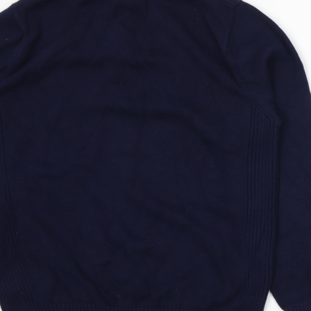 Savile Row Mens Blue  Knit Henley Jumper Size XL
