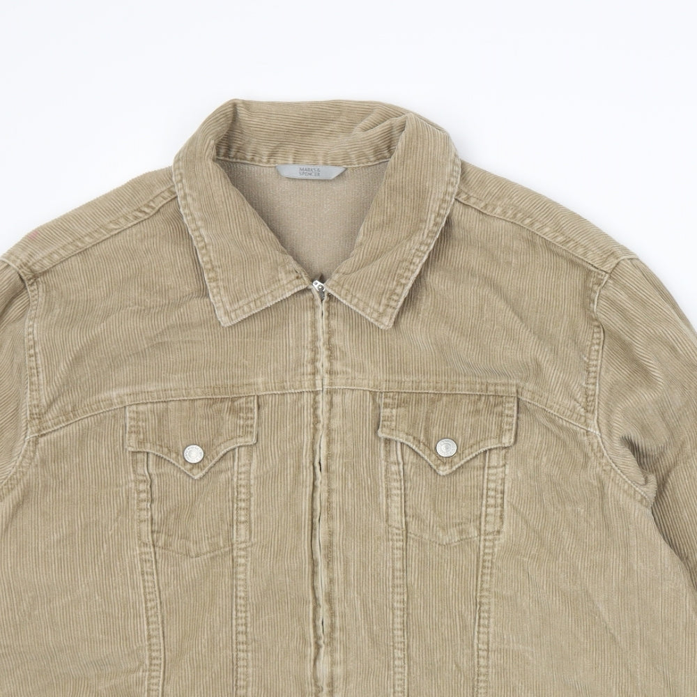 Marks and Spencer Womens Beige  Corduroy Jacket  Size 22