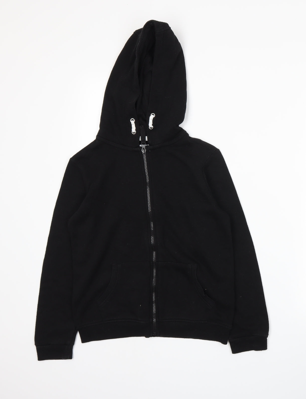 Primark Boys Black  Jersey Full Zip Hoodie Size 10-11 Years