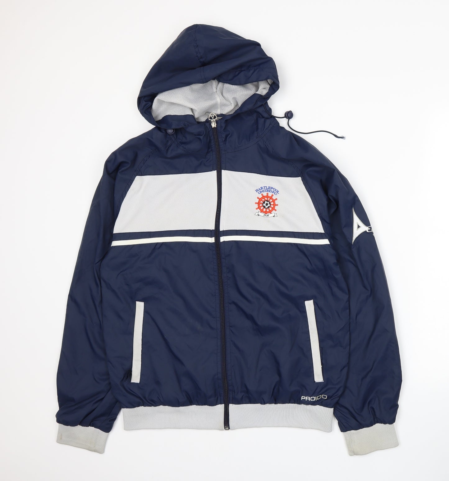 Avec Mens Blue   Windbreaker Jacket Size S  - Hartlepool United FC