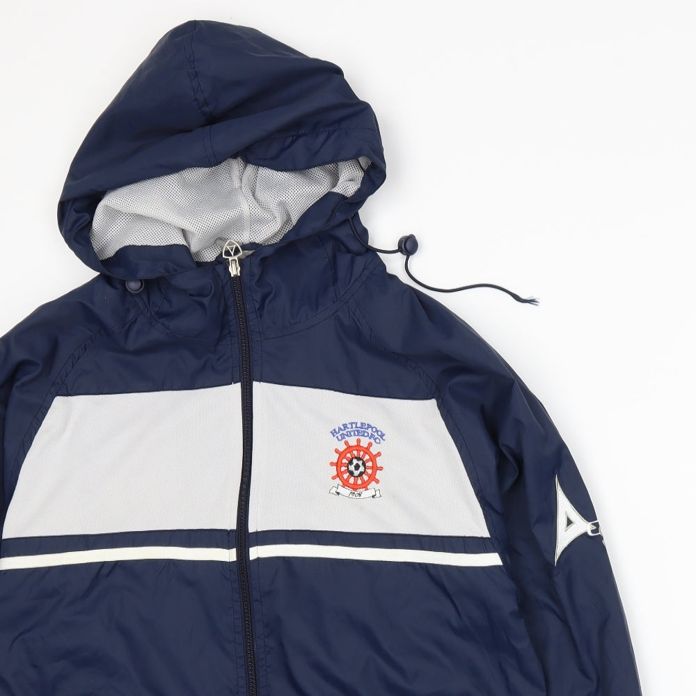 Avec Mens Blue   Windbreaker Jacket Size S  - Hartlepool United FC