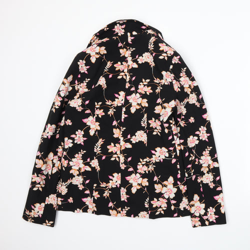 Miss Selfridge Womens Black Floral  Jacket Blazer Size 10