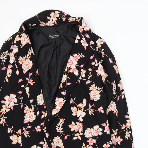 Miss Selfridge Womens Black Floral  Jacket Blazer Size 10