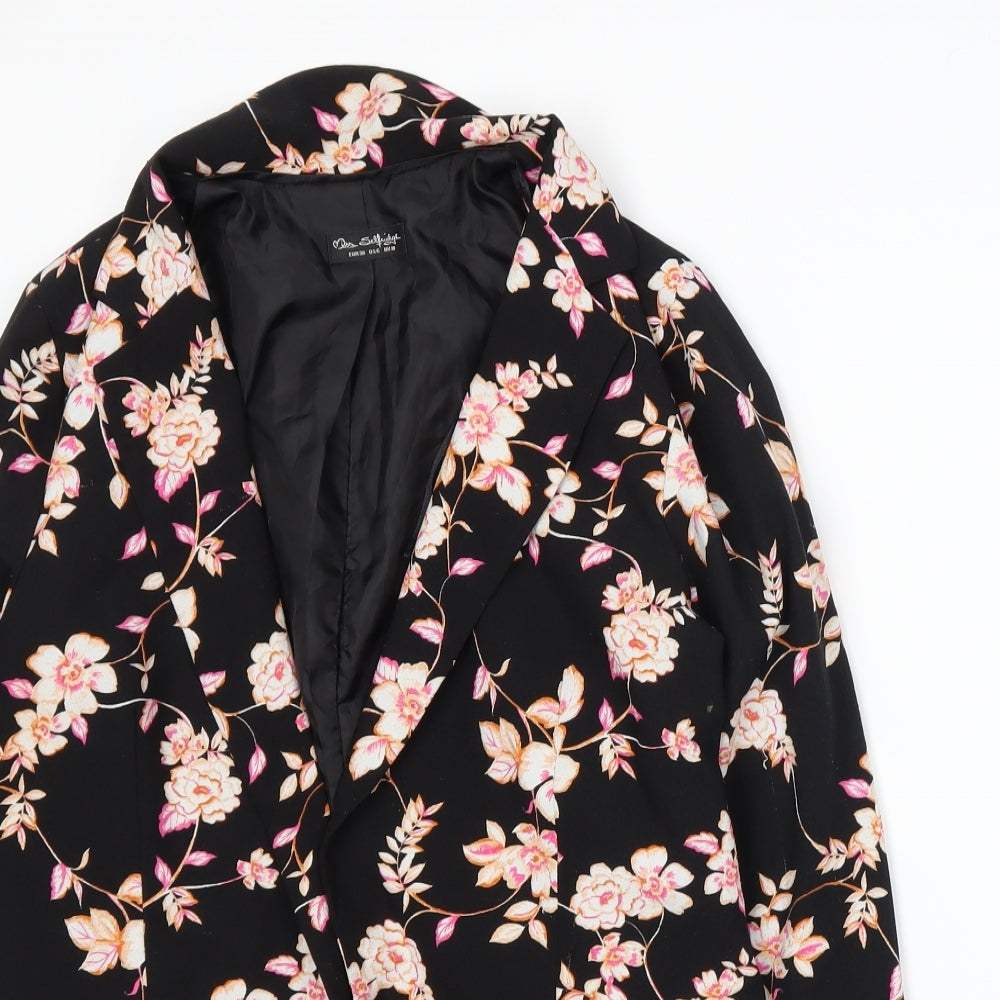 Miss Selfridge Womens Black Floral  Jacket Blazer Size 10