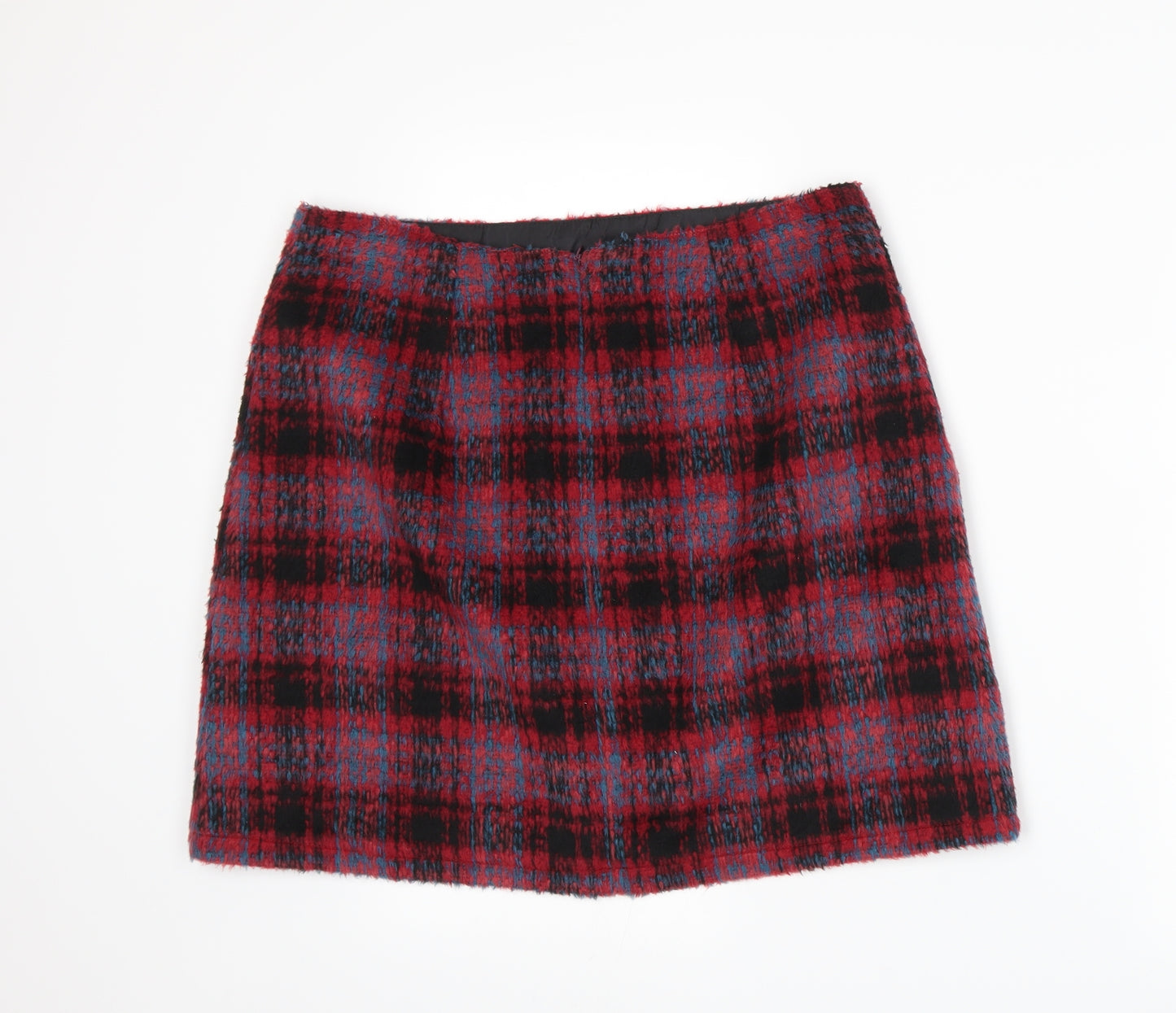 George Womens Red Plaid  A-Line Skirt Size 14