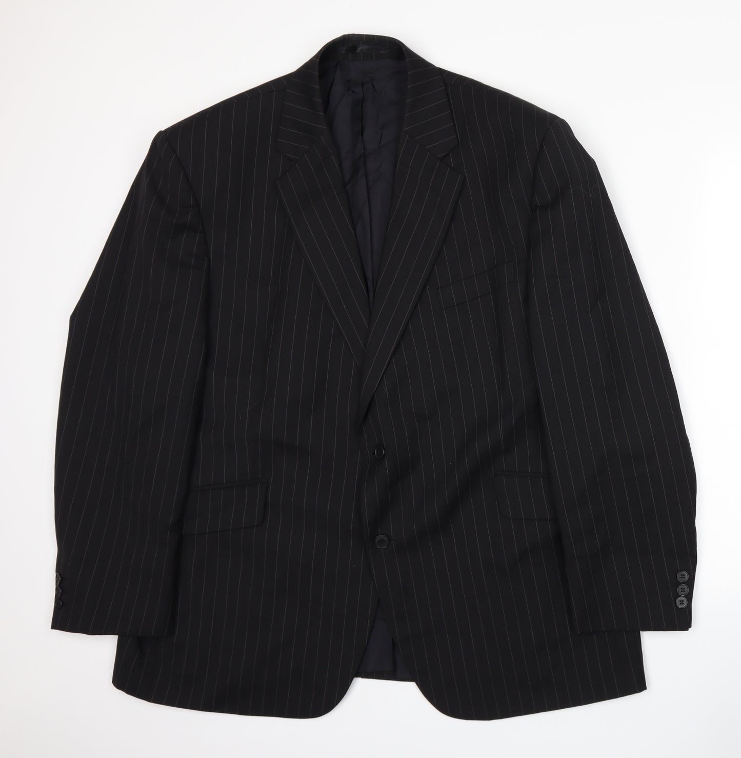 Centaur Mens Black Striped  Jacket Suit Jacket Size 2XL