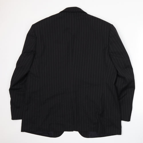 Centaur Mens Black Striped  Jacket Suit Jacket Size 2XL
