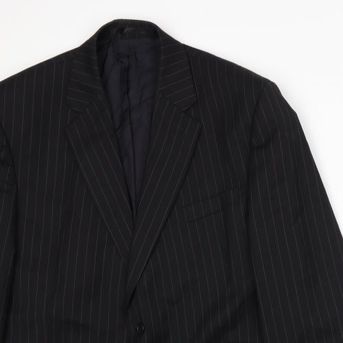 Centaur Mens Black Striped  Jacket Suit Jacket Size 2XL