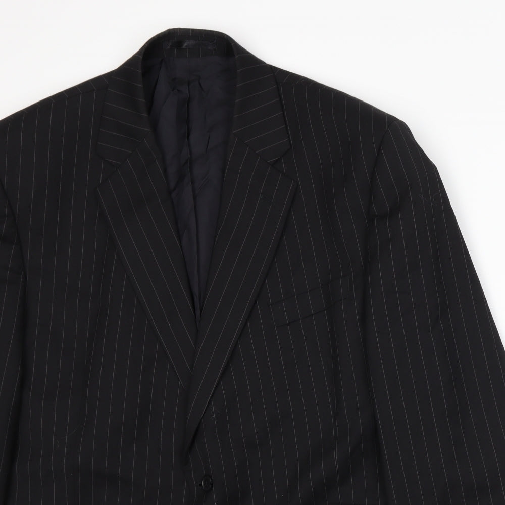 Centaur Mens Black Striped  Jacket Suit Jacket Size 2XL