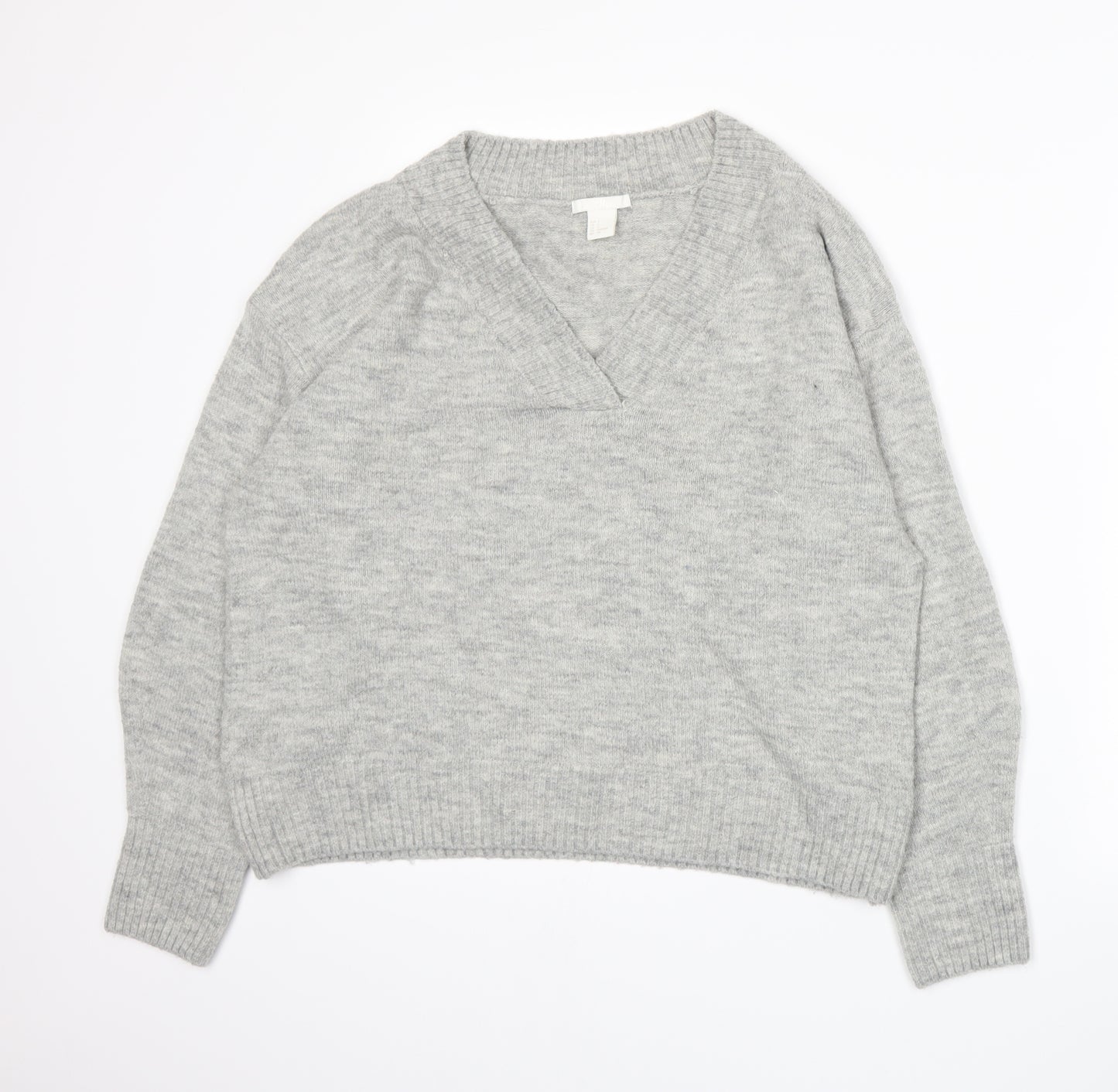 H&M Womens Grey  Knit Pullover Jumper Size M