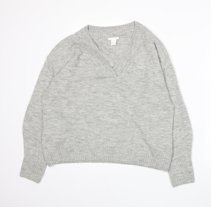 H&M Womens Grey  Knit Pullover Jumper Size M