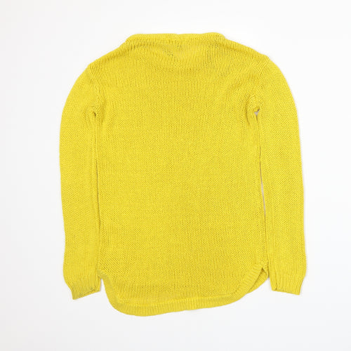 H&M Womens Yellow  Knit Pullover Jumper Size XS