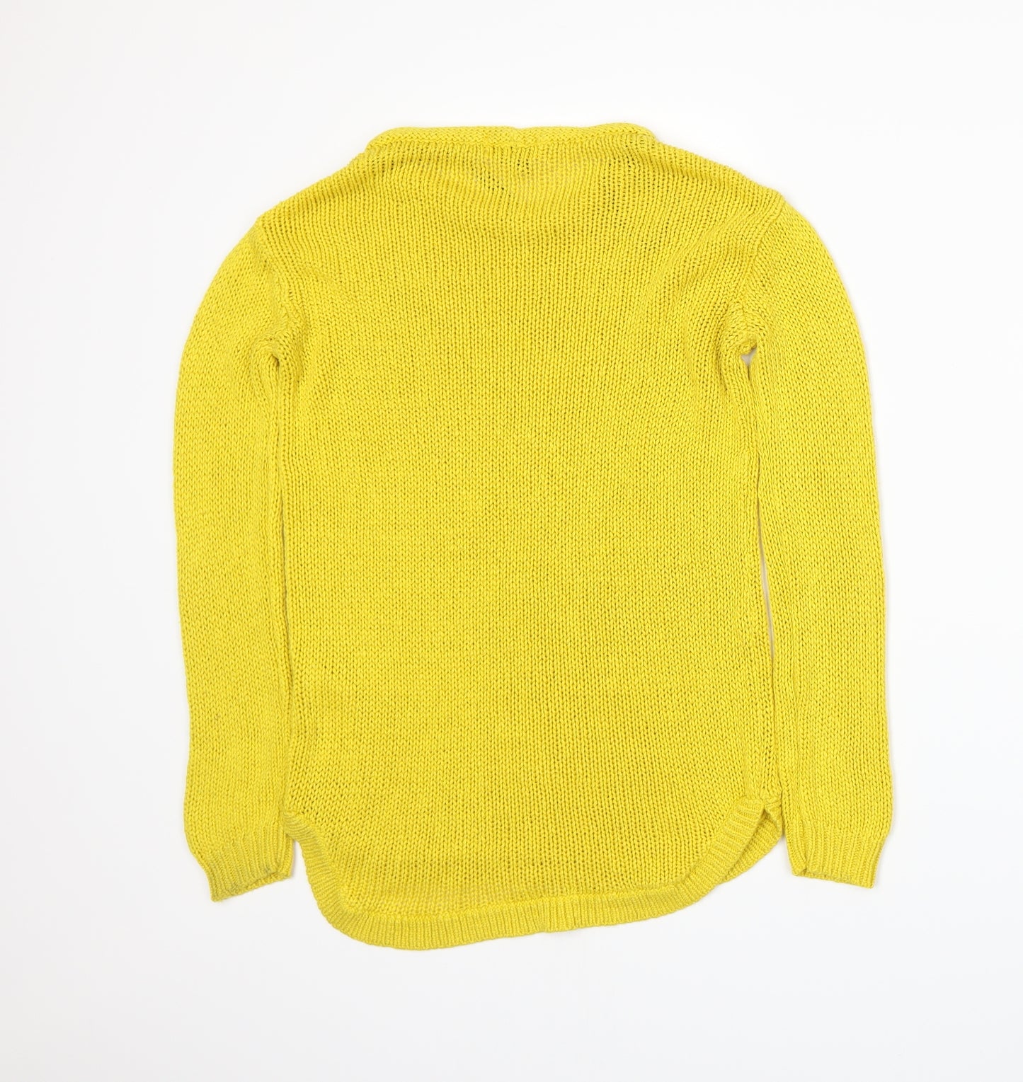 H&M Womens Yellow  Knit Pullover Jumper Size XS
