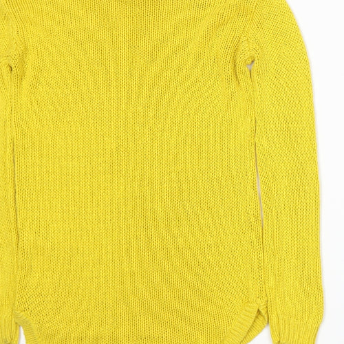 H&M Womens Yellow  Knit Pullover Jumper Size XS