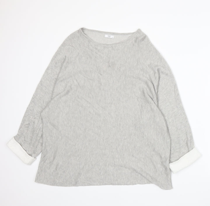 Cotton Traders Womens Grey Knit Pullover Jumper Size 18