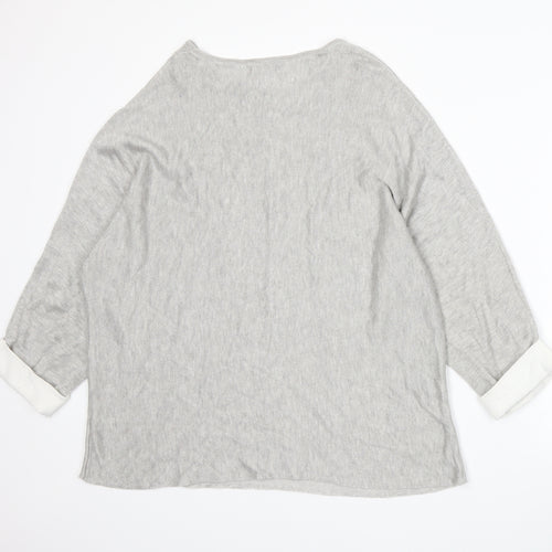 Cotton Traders Womens Grey  Knit Pullover Jumper Size 18
