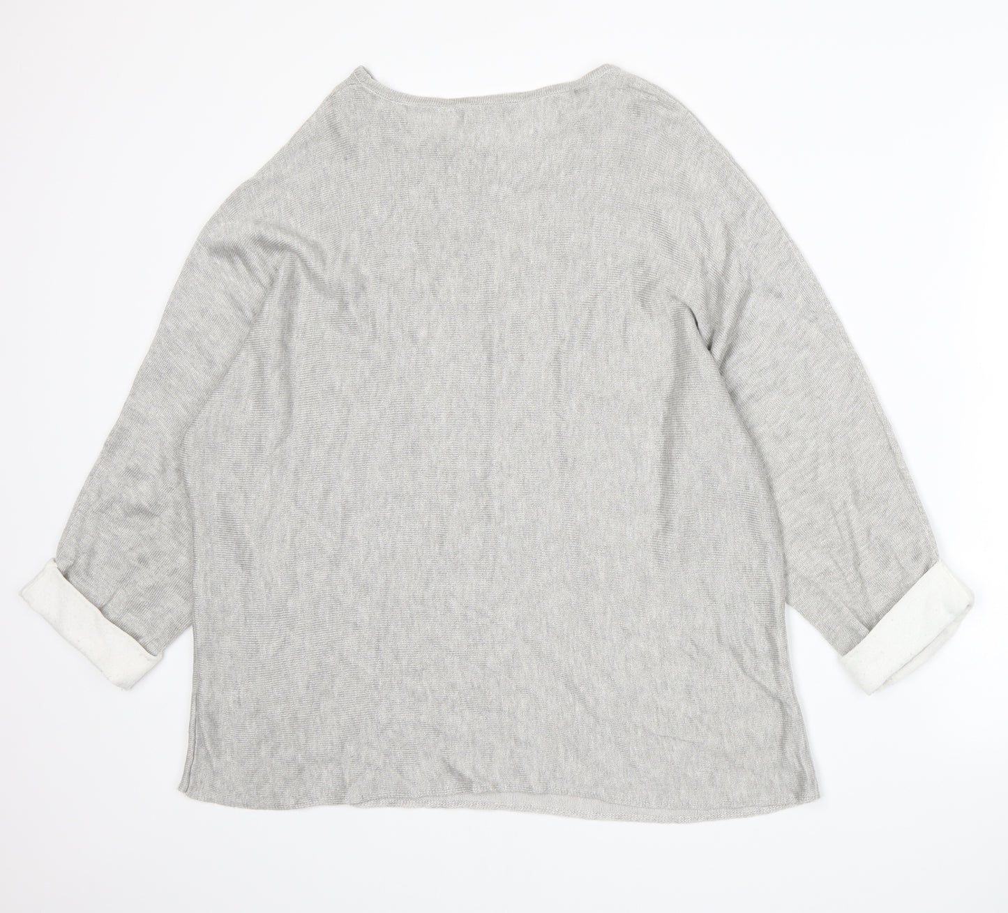 Cotton Traders Womens Grey  Knit Pullover Jumper Size 18